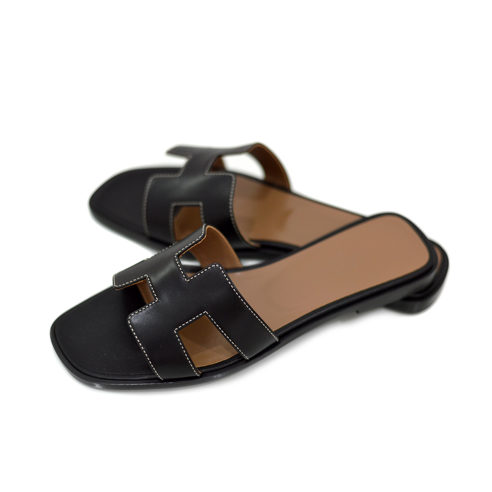 hermes black sandals