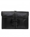 HERMES Vintage Black Box JIGE PM Clutch Bag