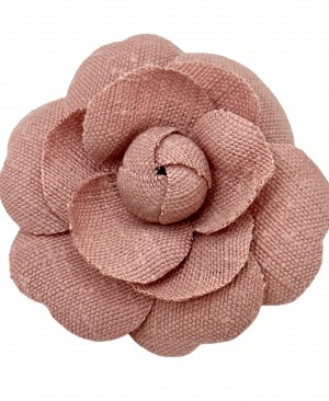 CHANEL Pink Camellia Brooch